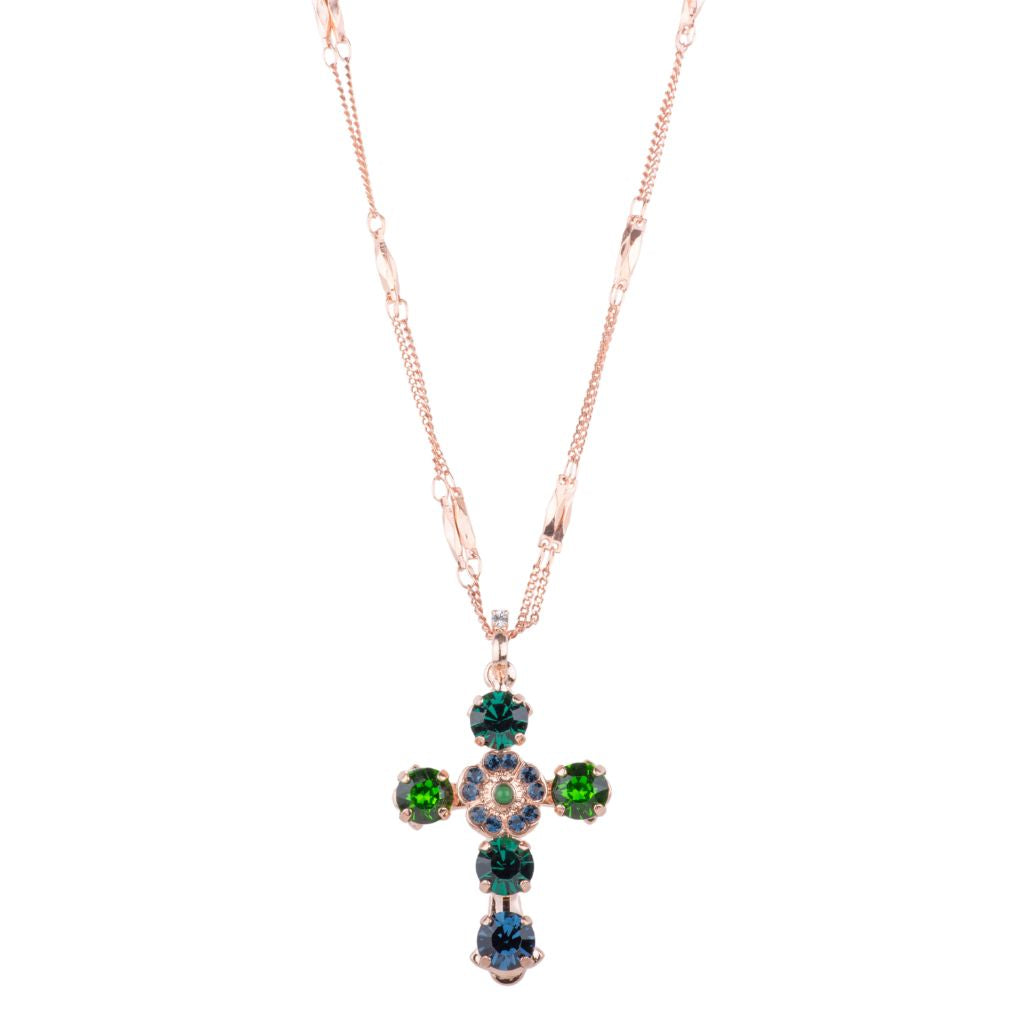 Medium Cross Pendant in "Chamomile" - Rose Gold