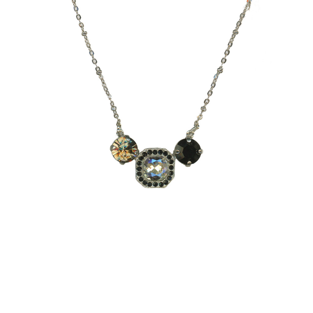 Large Cushion Octagonal Halo Pendant in "Obsidian Shores" *Custom*