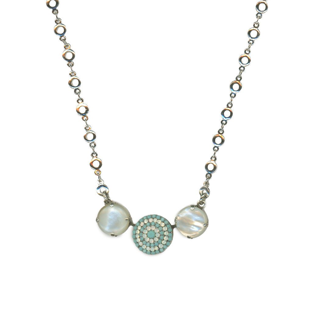 Extra Luxurious 3 Stone Pave Pendant "Aegean Coast" *Custom*