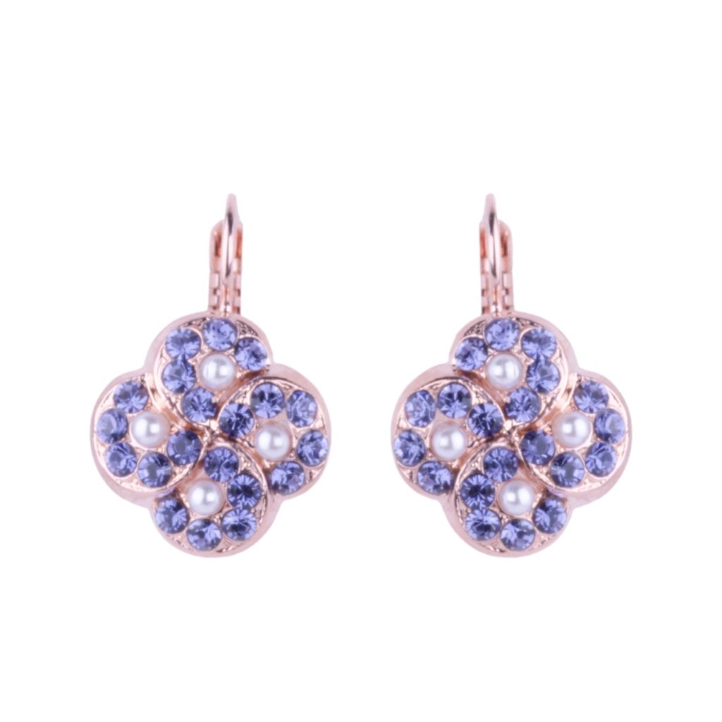 Extra Luxurious Quatrefoil Leverback Earrings in "Violet" *Custom*