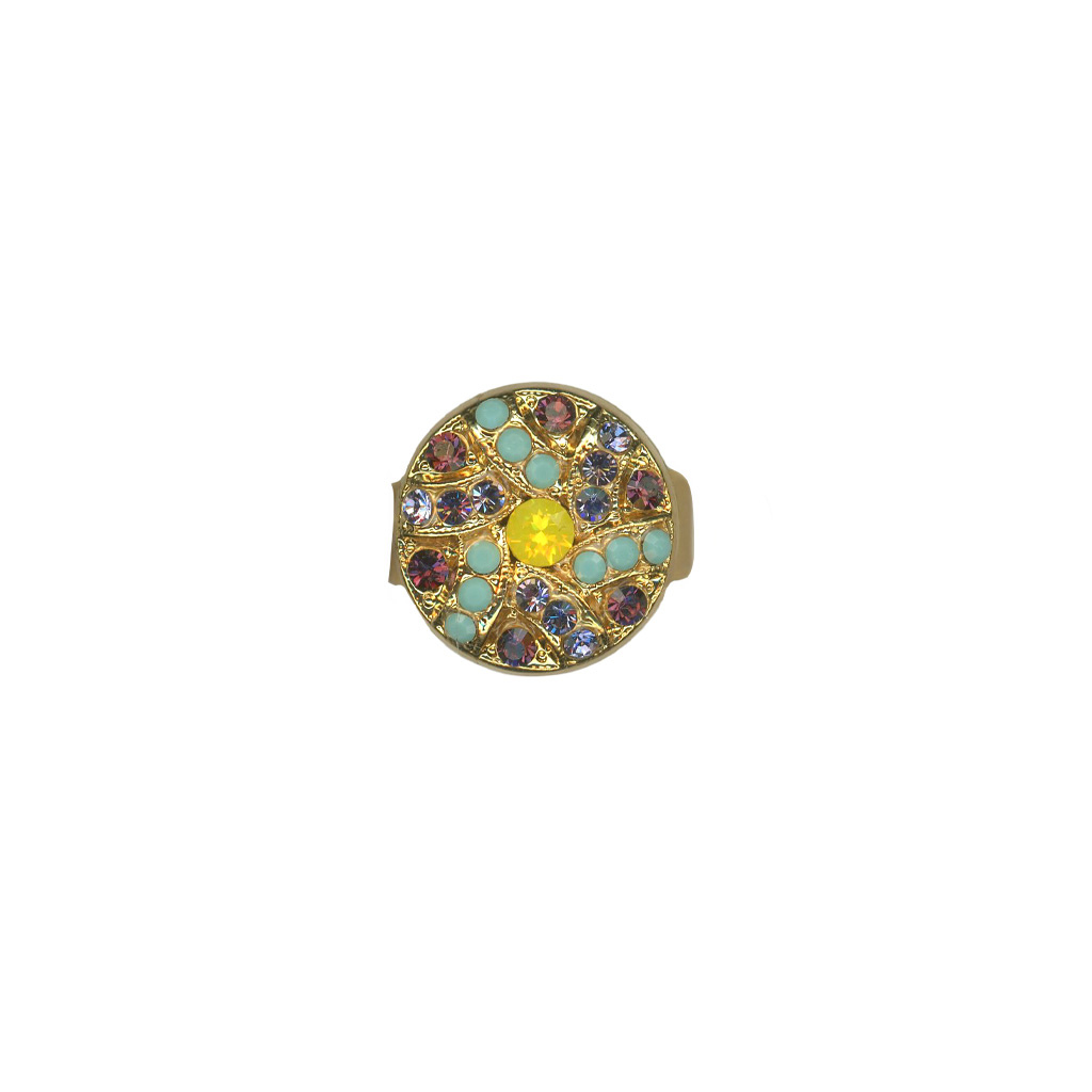 Large Swirl Ring in "Vineyard Veranda" - Rhodium