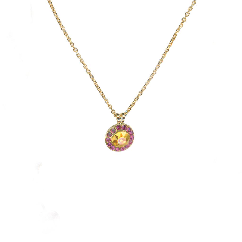 Large Halo Pendant in "Bougainvillea"  - Yellow Gold