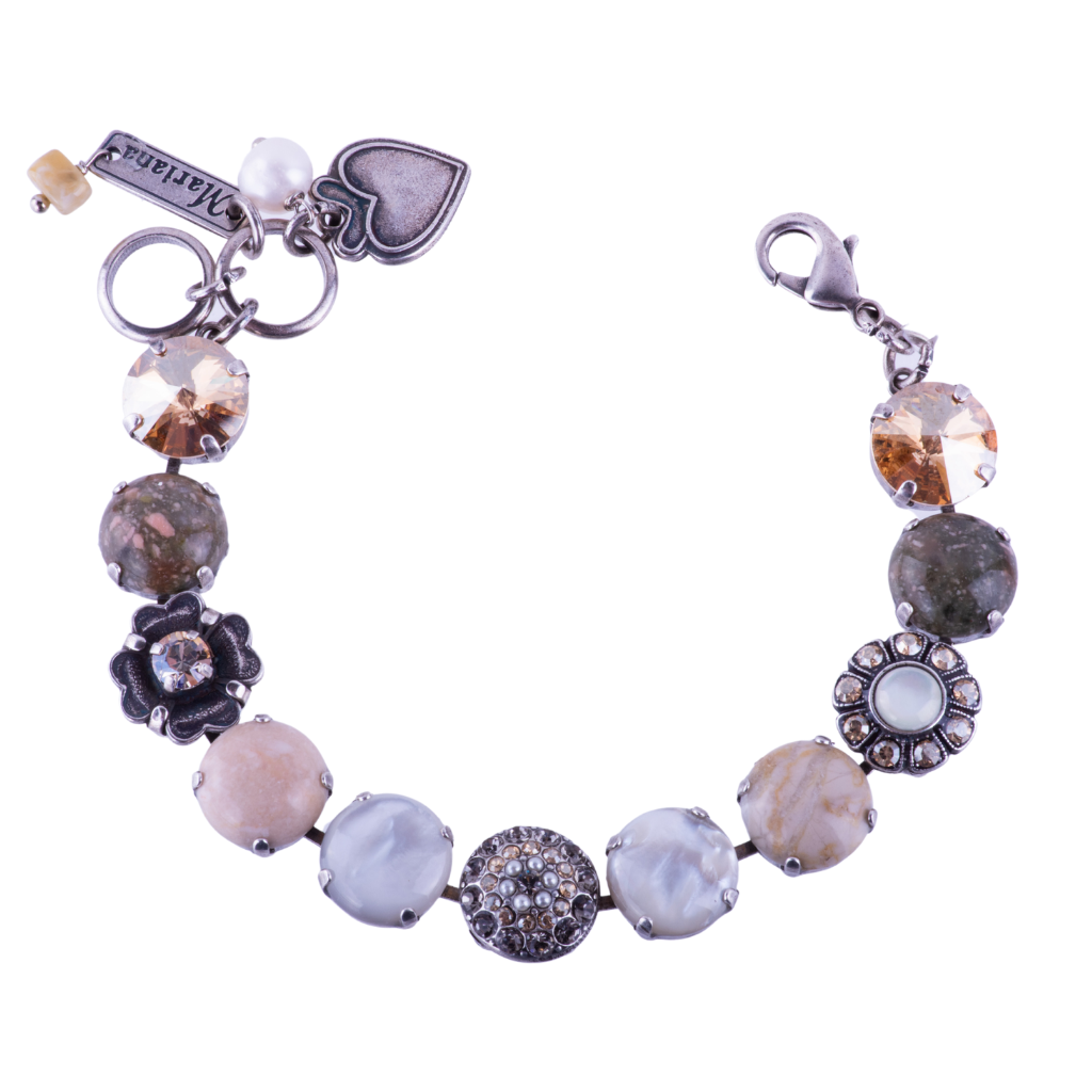 Large Pavé & Rosette Bracelet in "Sahara" *Custom*