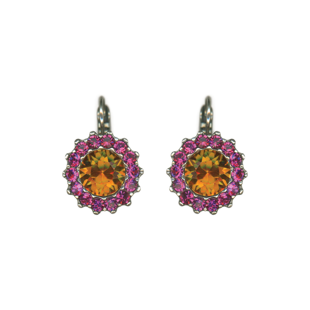 Extra Luxurious Rosette Leverback Earrings in "Bougainvillea" *Custom*