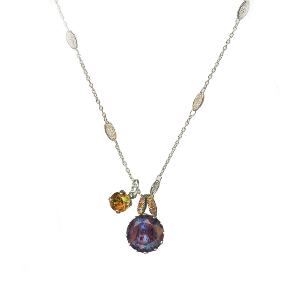 Extra Luxurious Double Stone Pendant in "Bougainvillea" *Custom*