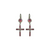 Small Cross Drop Leverback Earrings in "Bougainvillea" *Custom*