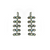 Five Long Oval Leverback Earrings "Black Diamond" - Rhodium