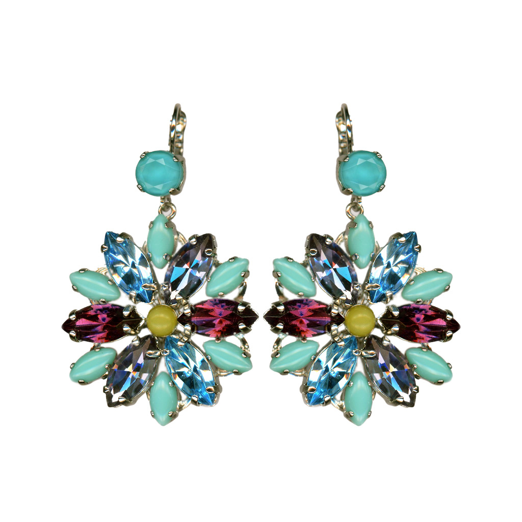 Extra Luxurious Marquise Cluster Leverback Earrings in "Vineyard Veranda" *Custom*