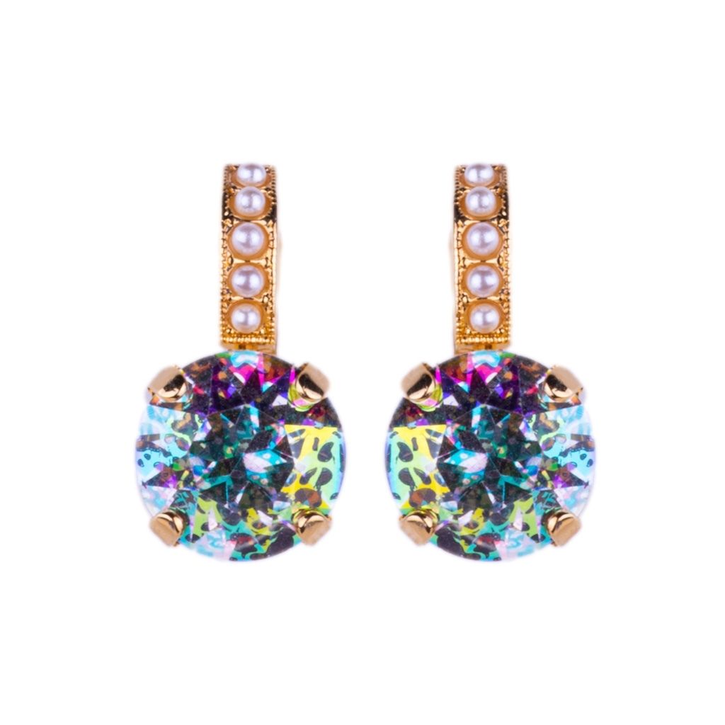 Large Embellished Leverback Earrings in "Dawn" *Custom*