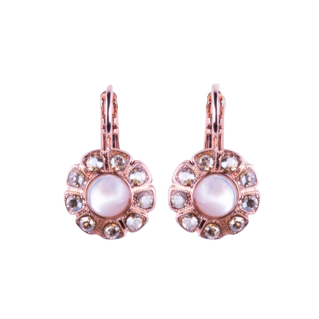 Large Daisy Leverback Earrings in "Sahara" *Custom*