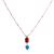 Small Emerald Pendant with Drop in "Terra"- Rose Gold