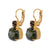 Large Double Stone Leverback Earrings in "Deep Forest" *Custom*