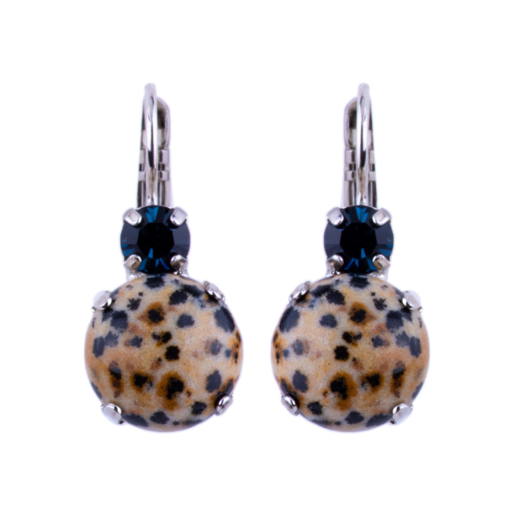 Large Double Stone Leverback Earrings in "Nightfall" *Custom*