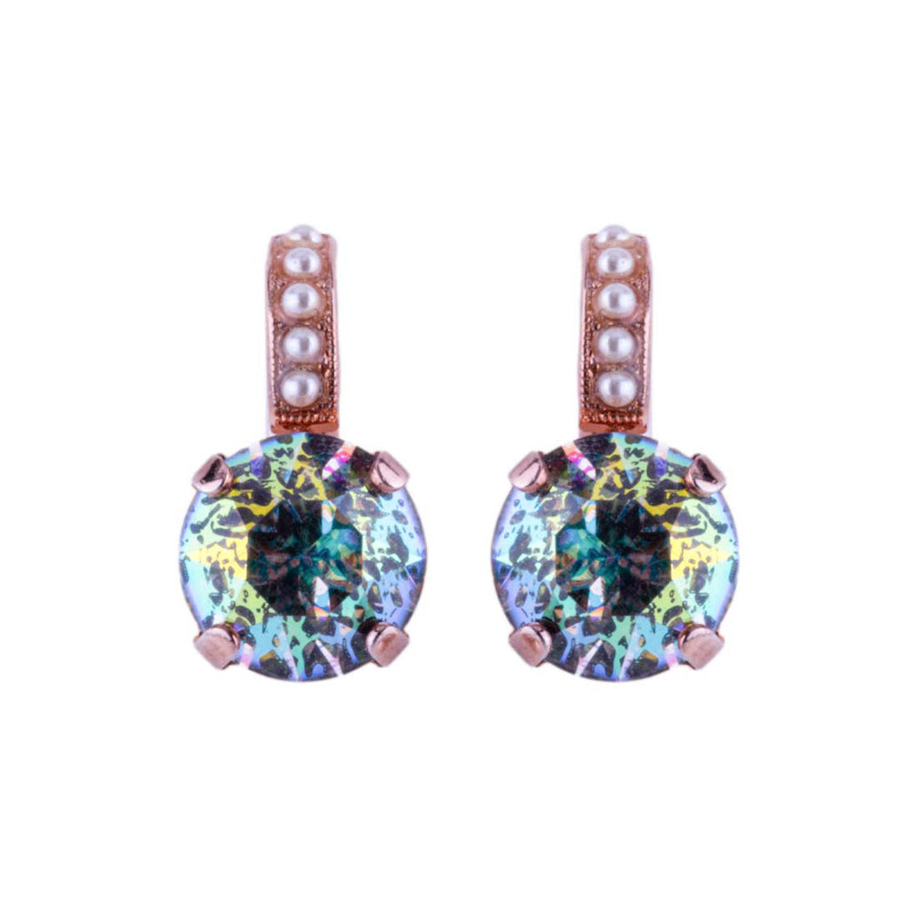 Large Embellished Leverback Earrings in "Dawn" *Custom*