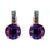 Large Embellished Leverback Earrings in "Violet" *Custom*