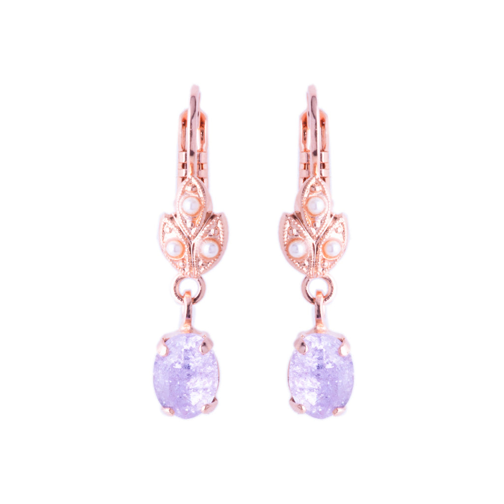 Petite Oval Leaf Leverback Earrings in "Bloom" *Custom*
