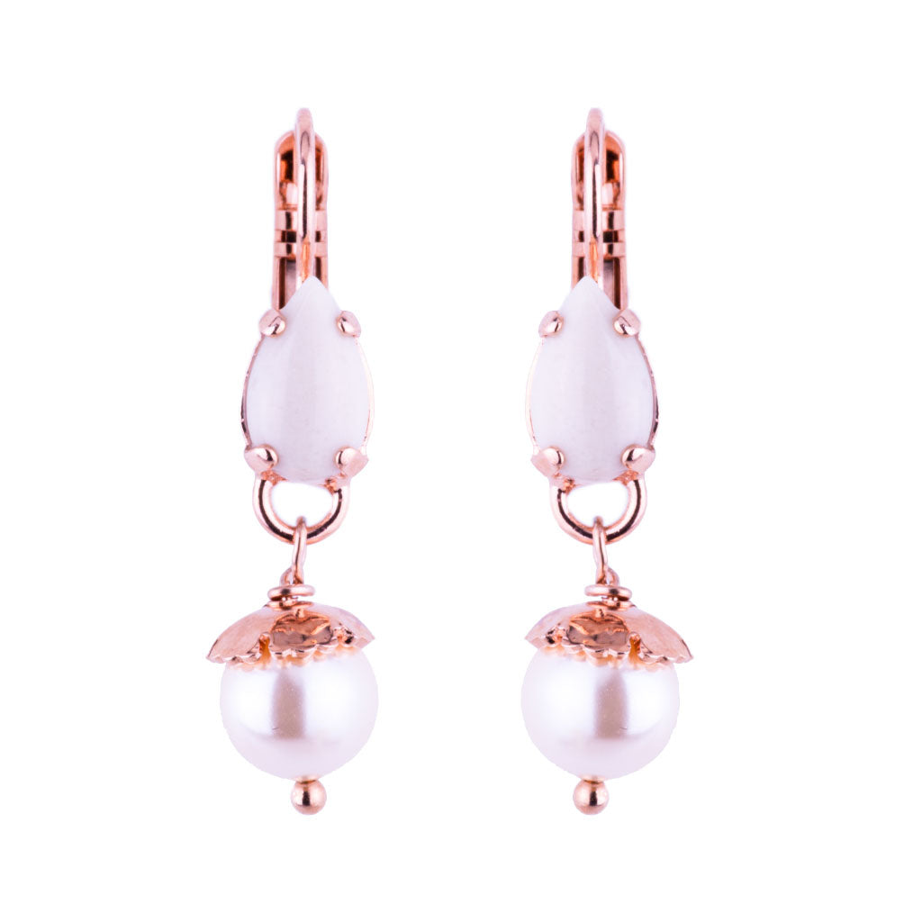 Small Pear Leverback Earrings with Drop in "Sahara"  *Custom*