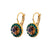 Large Halo Leverback Earrings in "Deep Forest" *Custom*