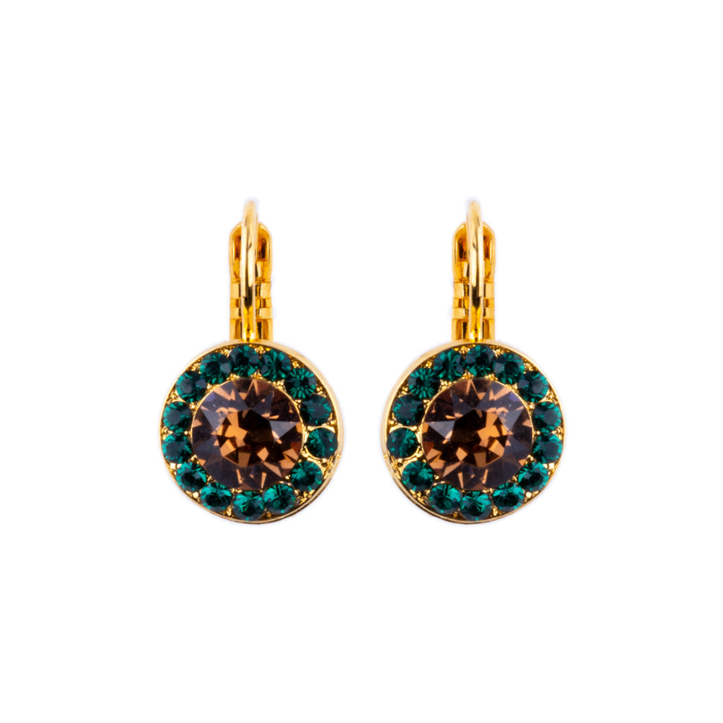 Large Halo Leverback Earrings in "Deep Forest" *Custom*
