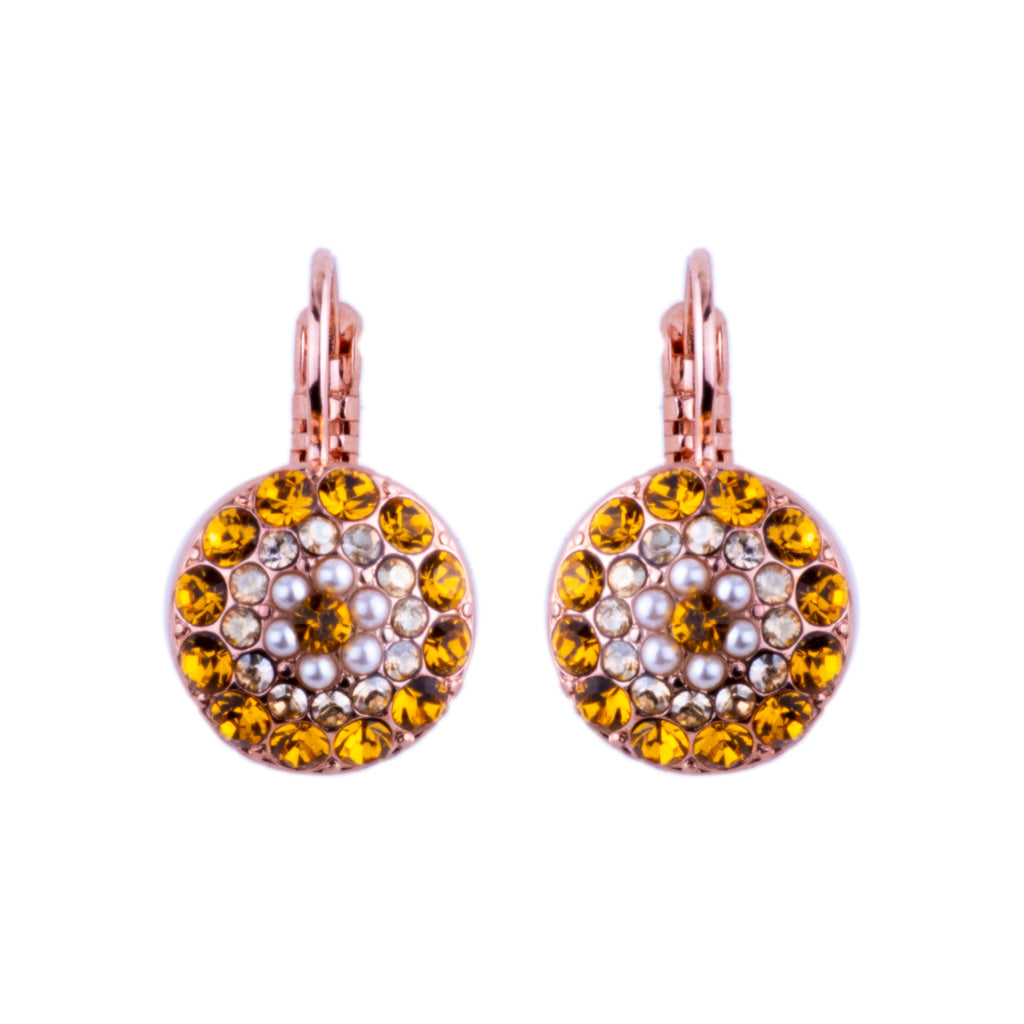Pavé Leverback Earrings in "Desert Rose" - Rose Gold