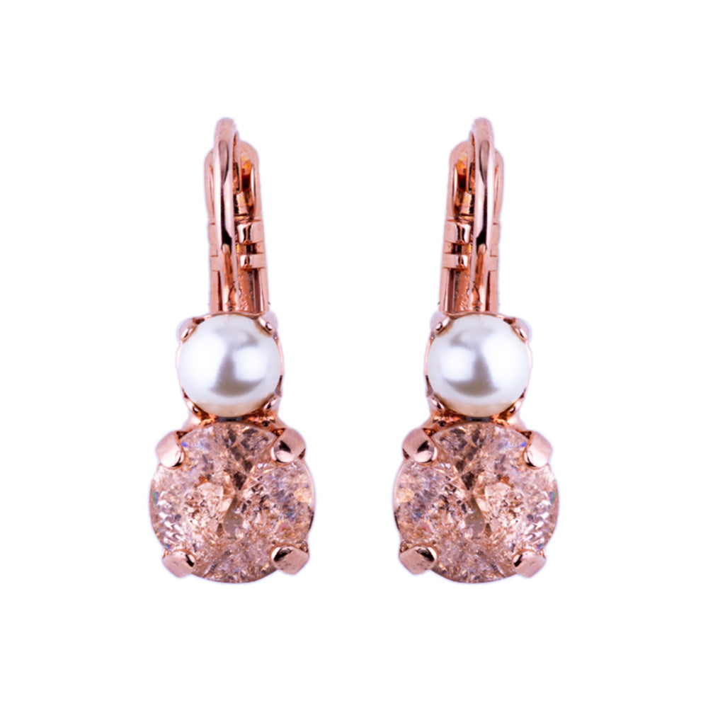 Medium Double Stone Leverback Earrings "Desert Rose" *Custom*