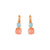 Medium Double Stone Leverback Earrings "Mythical Dusk" - Yellow Gold