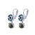 Cosmos Drop Leverback Earrings in "Deep Forest" *Custom*