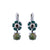 Cosmos Drop Leverback Earrings in "Deep Forest" *Custom*