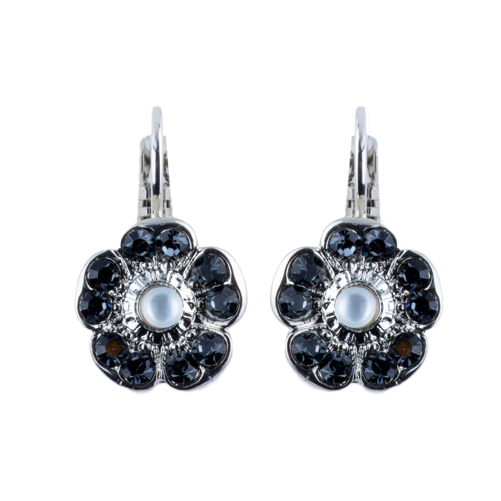 Large Cosmos Leverback Earrings in "Nightfall" *Custom*