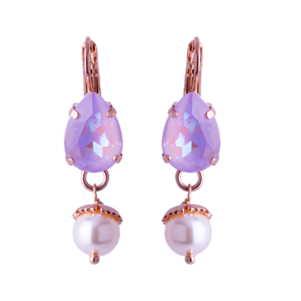 Medium Pear Leverback Earrings with Drop in "Bloom" *Custom*
