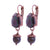 Medium Pear Leverback Earrings with Drop in "Nightfall" *Custom*