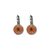 Small Pavé Leverback Earrings in "Pumpkin Spice" - Antique Silver