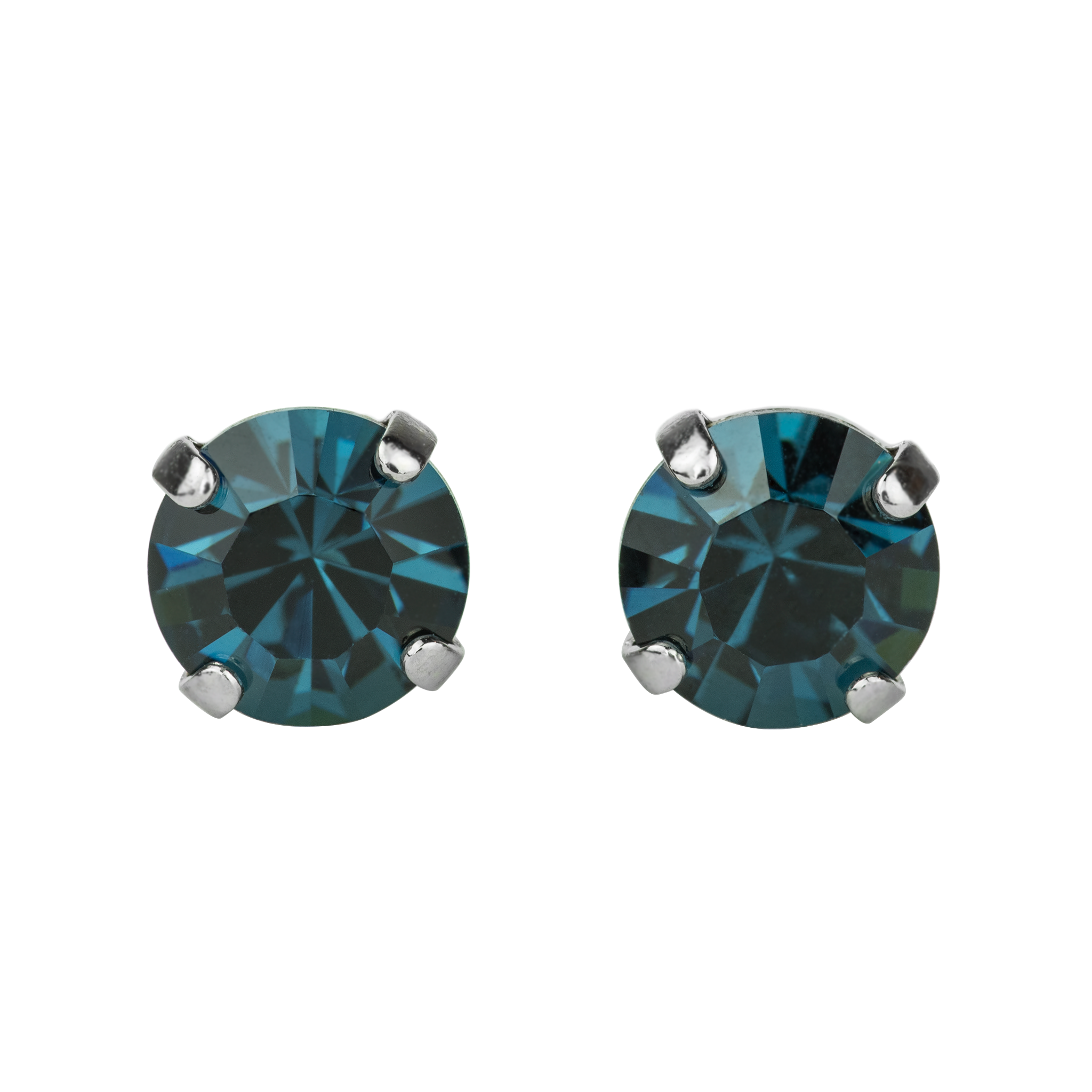 Medium Everyday Post Earrings in "Montana Blue" - Rhodium