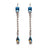 Petite Emerald & Crystal Dangle Earrings in "Bay Blue" *Custom*