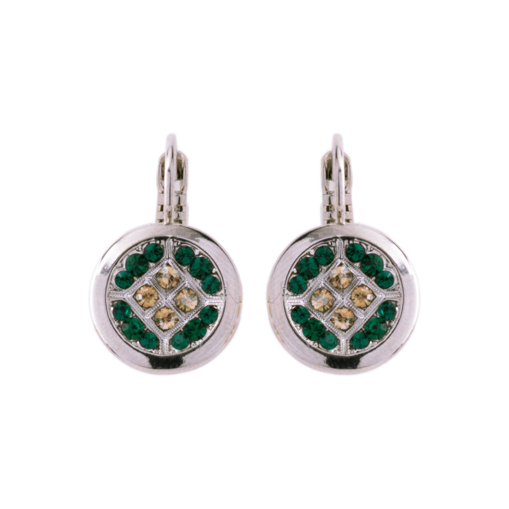 Large Round Embellished Leverback Earrings in "Circle of Life" *Custom*