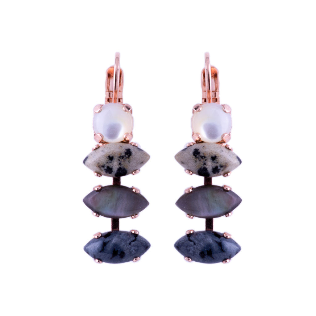 Three Drop Marquise Leverback Earrings in "Nightfall" *Custom*