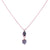 Small Pear Pendant with Drop in "Nightfall" - Rose Gold
