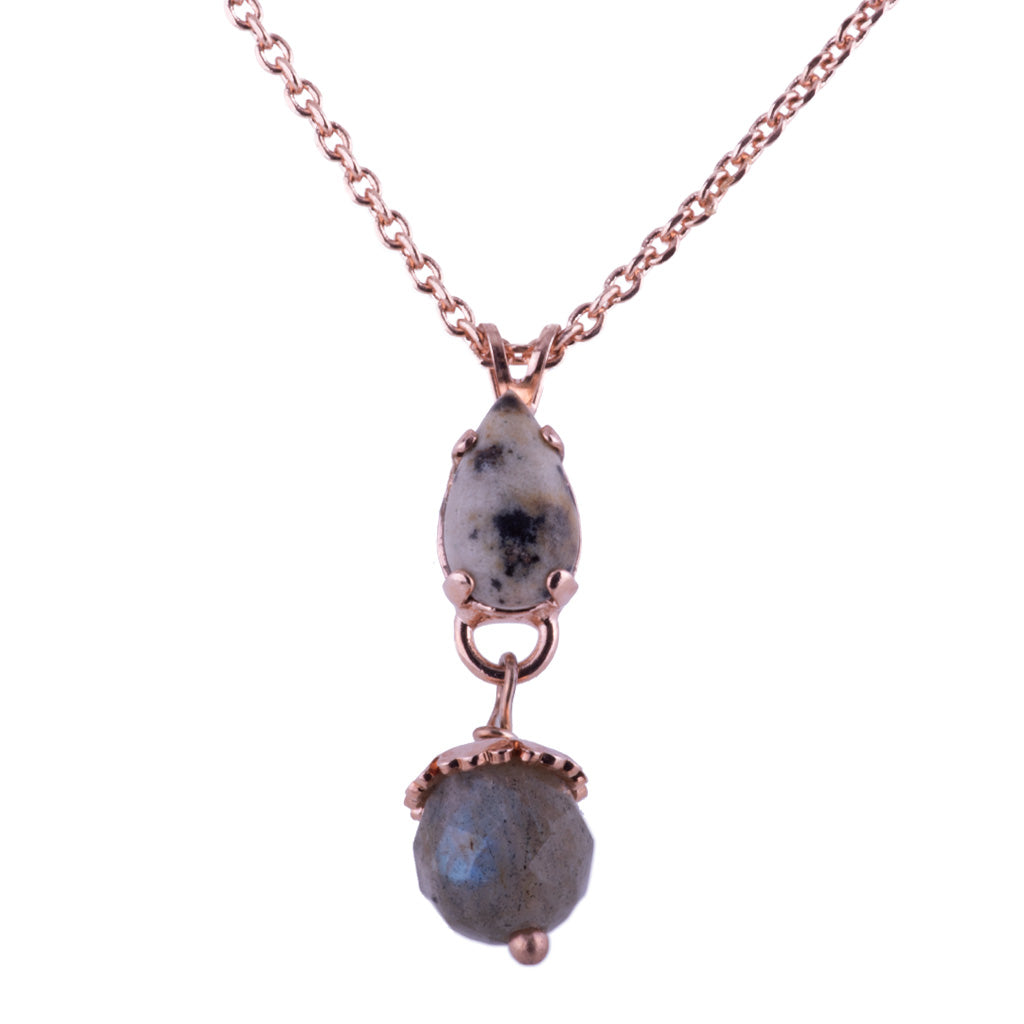 Small Pear Pendant with Drop in "Nightfall" *Custom*