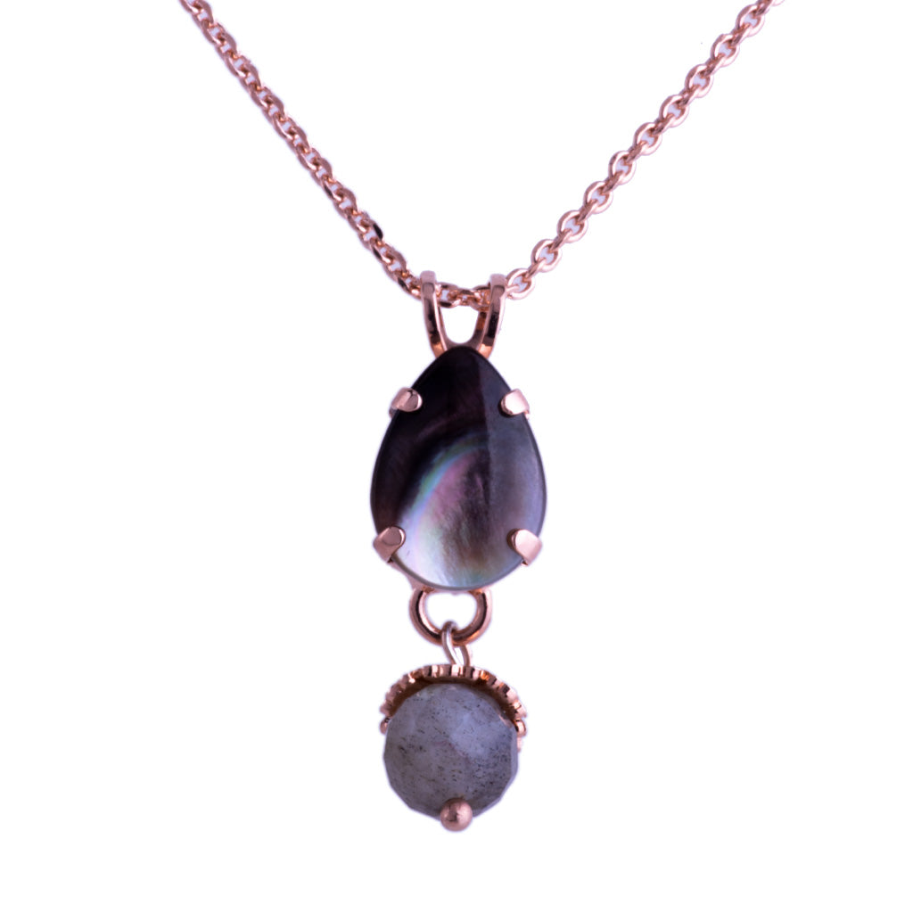 Medium Pear Pendant with Drop in "Nightfall" *Custom*