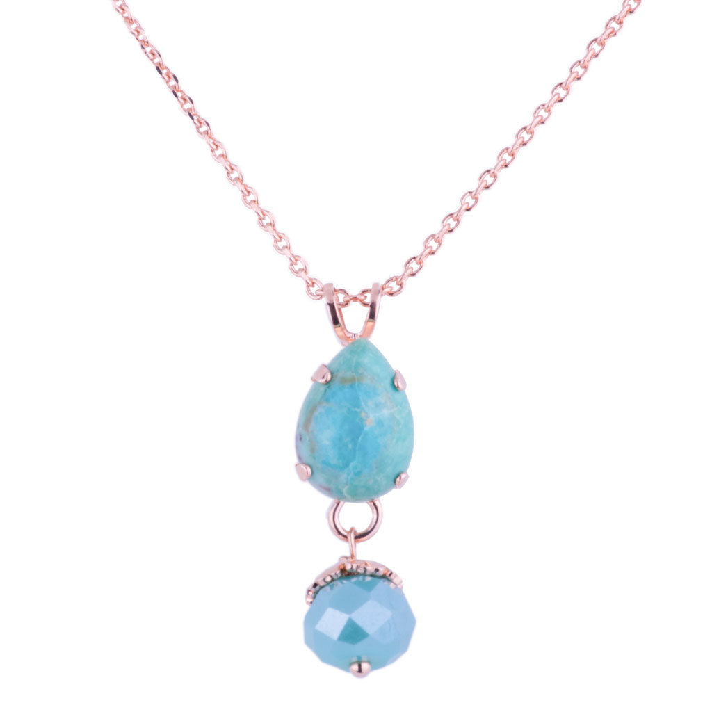 Medium Pear Pendant with Drop in "Aqua Vista" *Custom*