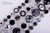 Large Round Embellished Leverback Earrings in "Obsidian Shores" *Custom*