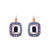 Emerald Cut Halo Leverback Earrings in "Rocky Road" *Custom*