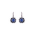 Medium Flower Leverback Earrings in "Nightfall" - Rhodium
