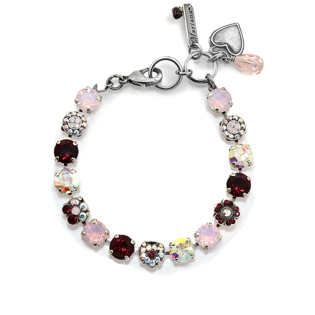 Medium Rosette and Heart Bracelet in "True Romance" *Custom*