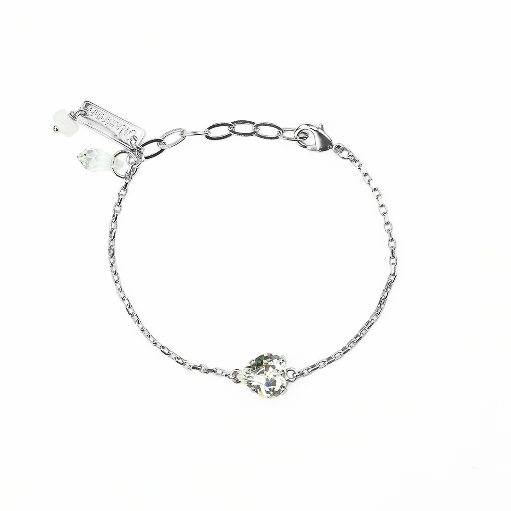 Petite Stackable Heart Bracelet in Clear  *Custom*