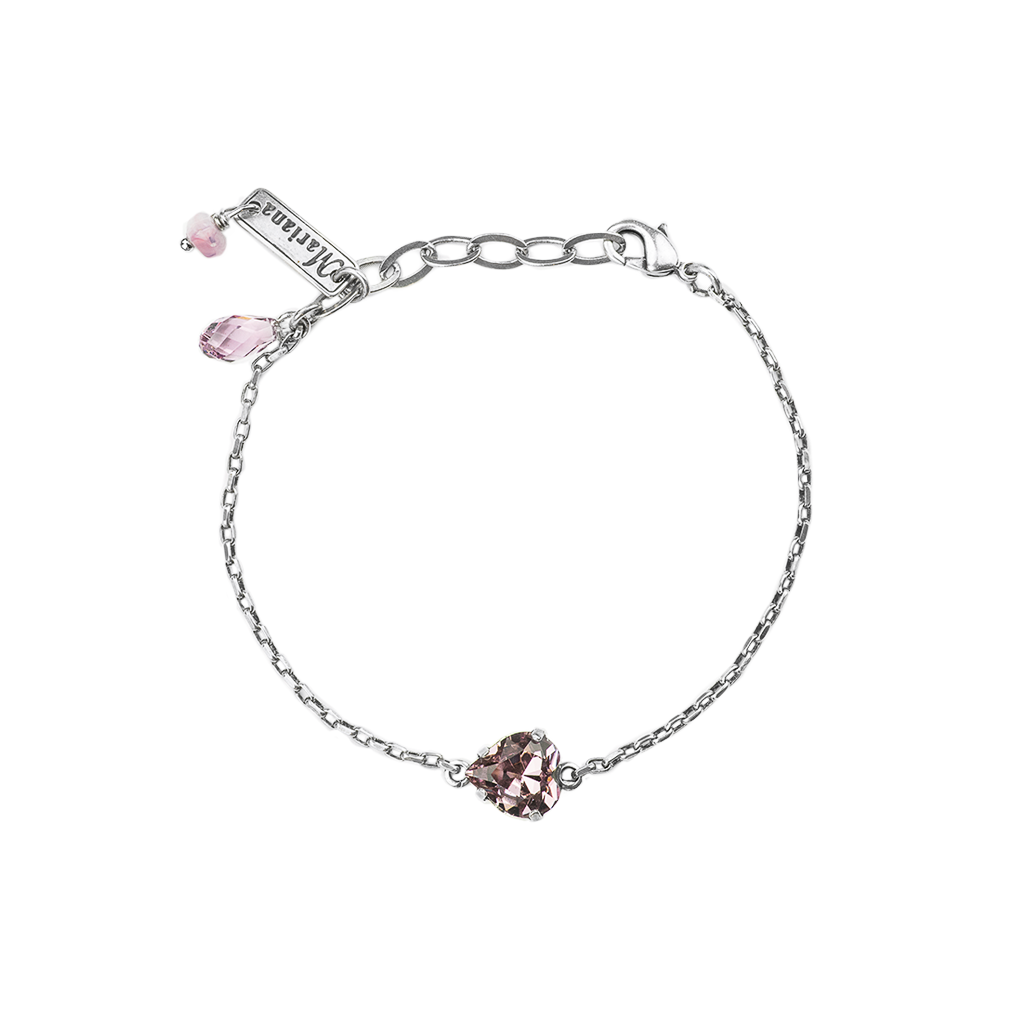 Petite Stackable Heart Bracelet in Light Amethyst  *Custom*