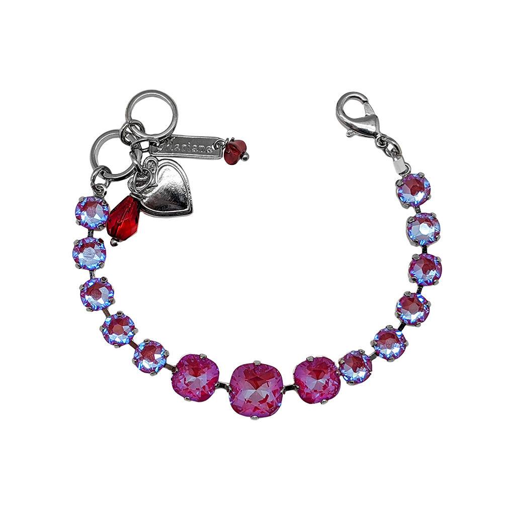 Round and Cushion Cut Bracelet in Sun-Kissed "Blush" *Custom*