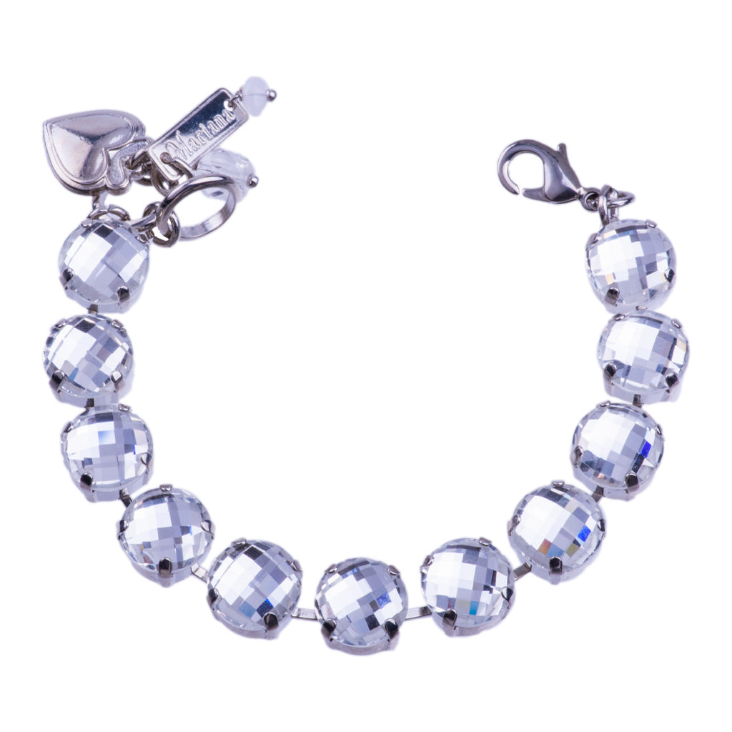 Large Everyday Round Bracelet  "Checkerboard Clear" *Custom*
