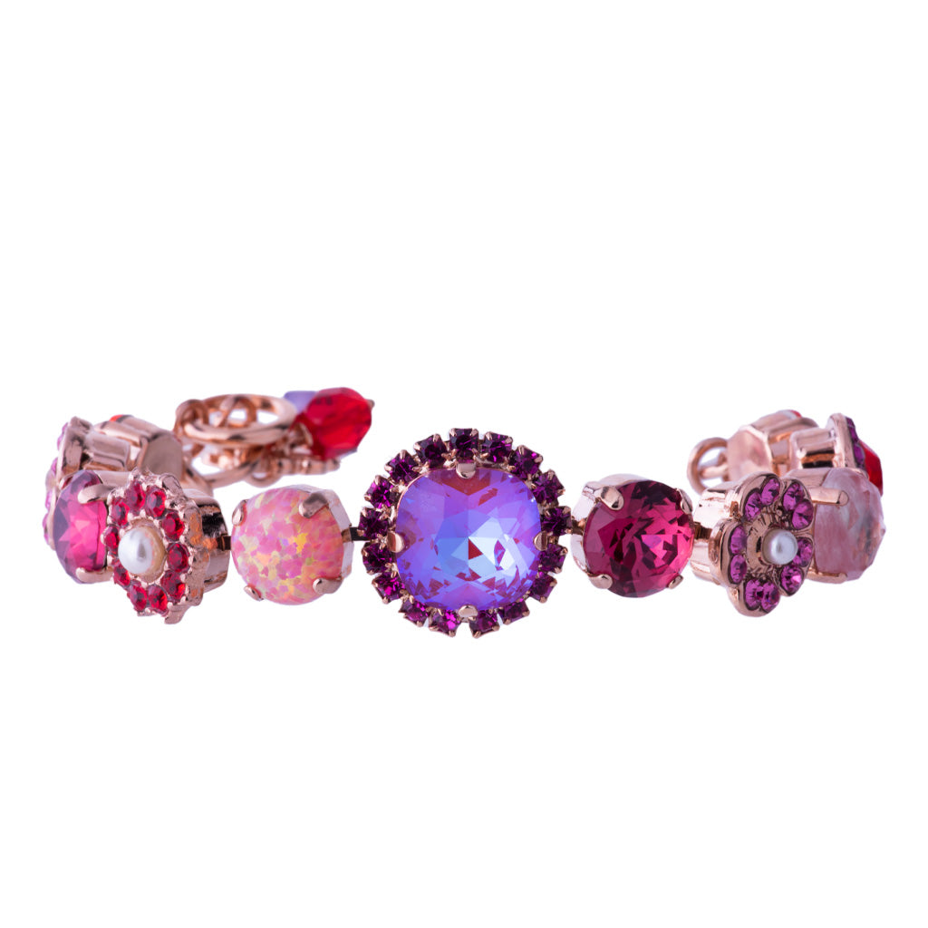 Large Elemental Bracelet with Cushion Halo in "Roxanne" *Custom*