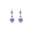 Flower and Heart Dangle Leverback Earrings in "Wildberry" *Custom*
